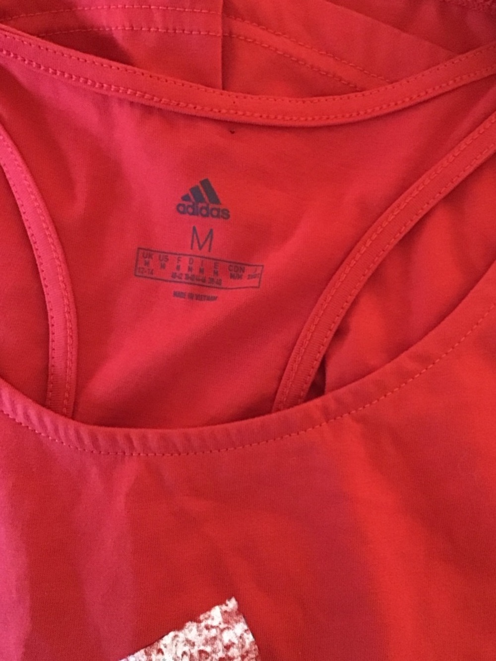 adidas Red Racerback Logo Athletic Tank - Picture 2 of 4